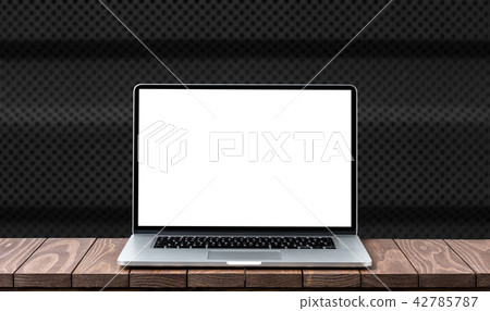 Modern laptop with empty screen. Front view Modern laptop with empty screen. Front view 42785787