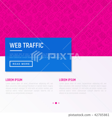 Web traffic concept with thin line icons 42785861