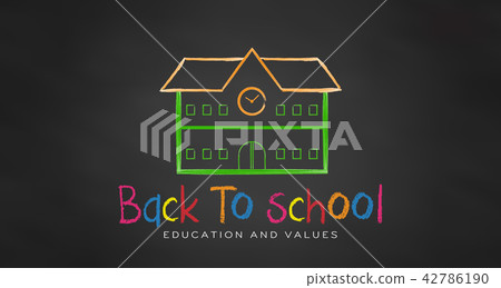 School in Chalk. Black board Back to school. Vector School in Chalk. Black board Back to school. Vector 42786190