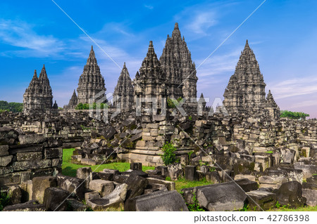 Ruins of Prambanan Hindu temple. Java, Indonesia Ruins of Prambanan Hindu temple. Java, Indonesia 42786398
