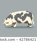 Flat geometric Kunekune pig 42786421