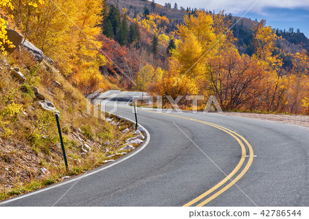 Highway at autumn in Colorado, USA. 42786544
