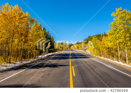 Highway at autumn in Colorado, USA. Highway at autumn in Colorado, USA. 42786569