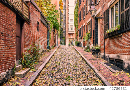 Historic Acorn Street at Boston 42786581