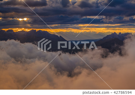 sunset in Dolomite Alps, Italy sunset in Dolomite Alps, Italy 42786594