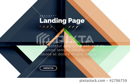 Square shape geometric abstract background, landing page web design template 42786739