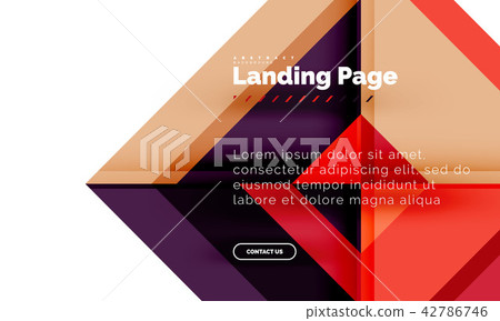 Square shape geometric abstract background, landing page web design template 42786746