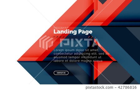 Square shape geometric abstract background, landing page web design template 42786816