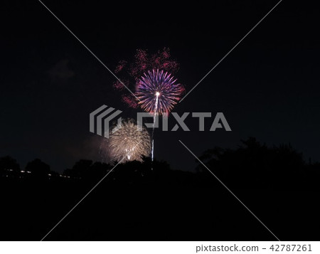 Todabashi煙花的煙花顯示著色夜空 Todabashi煙花的煙花顯示著色夜空 42787261
