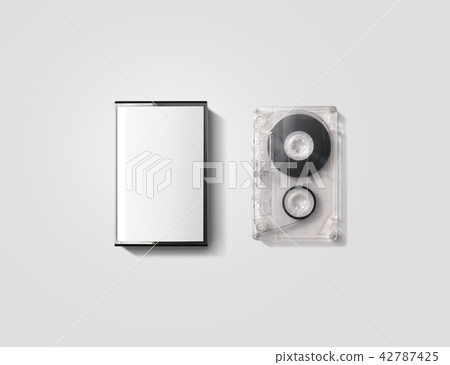 Blank cassette tape box design mockup, isolated, clipping path. Blank cassette tape box design mockup, isolated, clipping path. 42787425