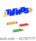 Trends word. Arrow direction uptrend. 42787777
