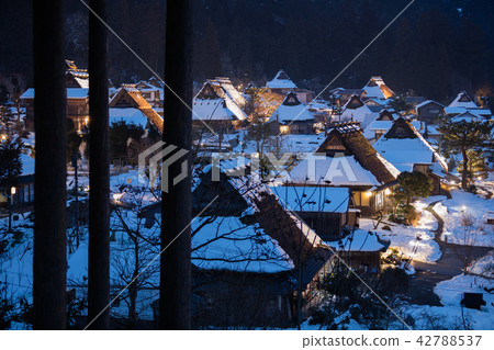 Kyoto prefecture Miyama Kayabuki no Sato light up Kyoto prefecture Miyama Kayabuki no Sato light up 42788537