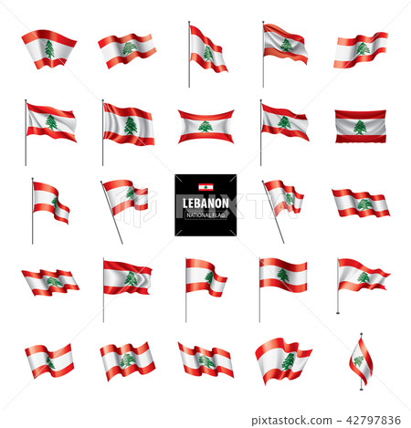 Lebanese flag, vector illustration on a white background Lebanese flag, vector illustration on a white background 42797836