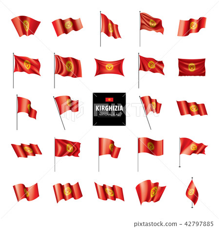 kirghizia flag, vector illustration on a white background kirghizia flag, vector illustration on a white background 42797885