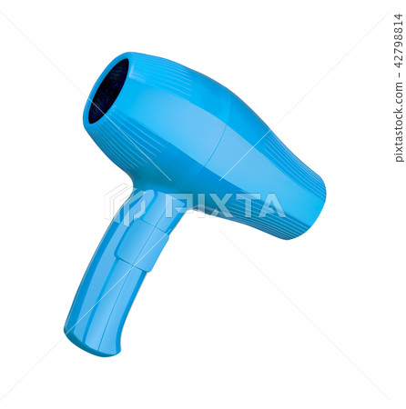 Blue hair dryer isolated on white Blue hair dryer isolated on white 42798814