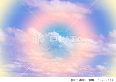 Sweet pastel colored cloud and sky with sun light 42799755