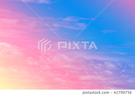 Sweet pastel colored cloud and sky with sun light 42799756