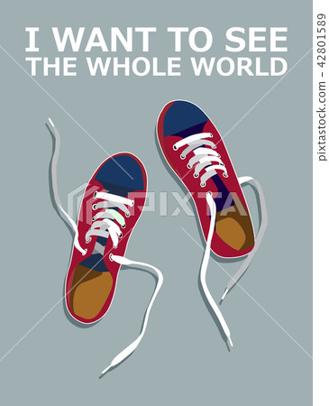 Flat sport sneakers background concept. Flat sport sneakers background concept. 42801589