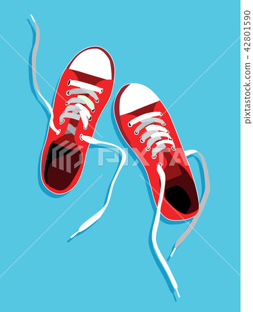 Flat sport sneakers background concept. 42801590