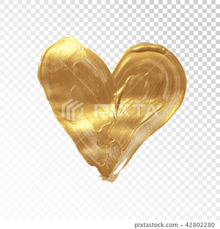 Vector heart hand painted golden background. Vector heart hand painted golden background. 42802280