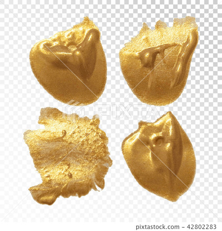 Collection of golden paint strokes Collection of golden paint strokes 42802283