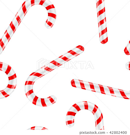 Candy canes. Red white striped candy. Seamess pattern 42802400