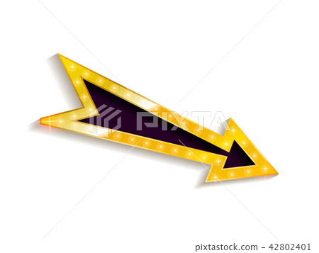 Realistic 3d arrow with electric bulbs. 42802401