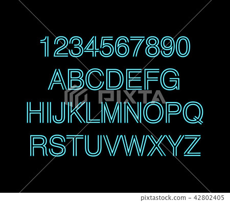 Glowing neon lights vector signs 42802405