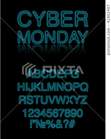 Glowing neon lights vector signs 42802407