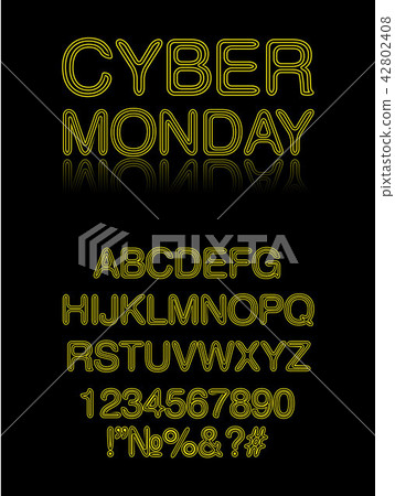 Glowing neon lights vector signs 42802408