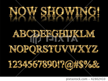 Gold alphabet letters isolated Gold alphabet letters isolated 42802410