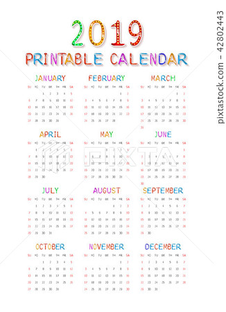 Calendar 2019 with happy children 42802443