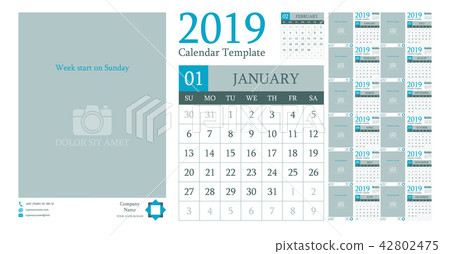 Calendar template design 2019 42802475