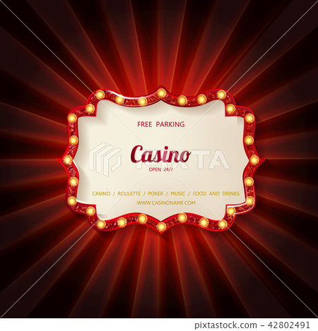 Retro light sign. casino signage. Retro light sign. casino signage. 42802491