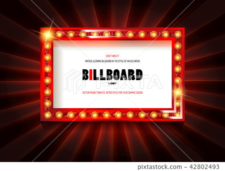 Red frame with light bulbs Red frame with light bulbs 42802493