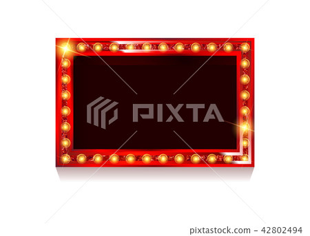 Red frame with light bulbs 42802494