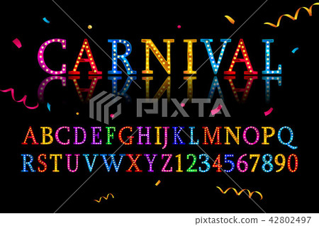 Vector of vintage carnival font Vector of vintage carnival font 42802497