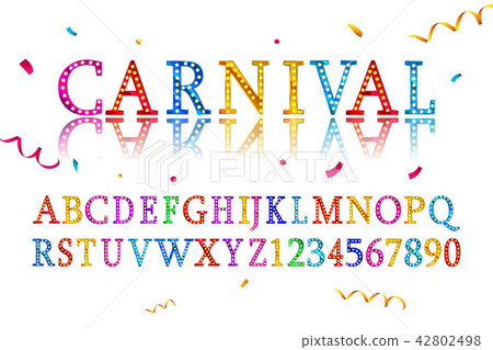 Vector of vintage carnival font Vector of vintage carnival font 42802498