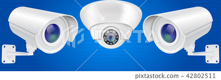Security Camera Set Wall And Ceiling Mount Stock