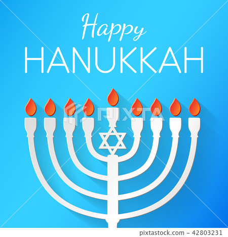 Happy Hanukkah - card with greetings. Vector. Happy Hanukkah - card with greetings. Vector. 42803231