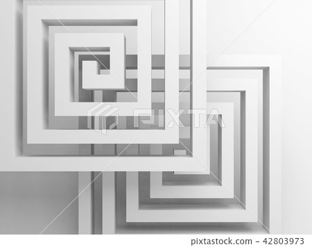 Abstract square spirals over white, 3 d 42803973