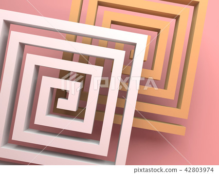 Abstract square spirals over pink 42803974