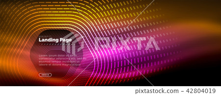 Neon glowing techno hexagon shape lines, hi-tech futuristic abstract background, landing page Neon glowing techno hexagon shape lines, hi-tech futuristic abstract background, landing page 42804019