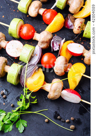 Vegetables grilled skewers Vegetables grilled skewers 42804089