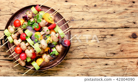 Vegetables grilled skewers Vegetables grilled skewers 42804090