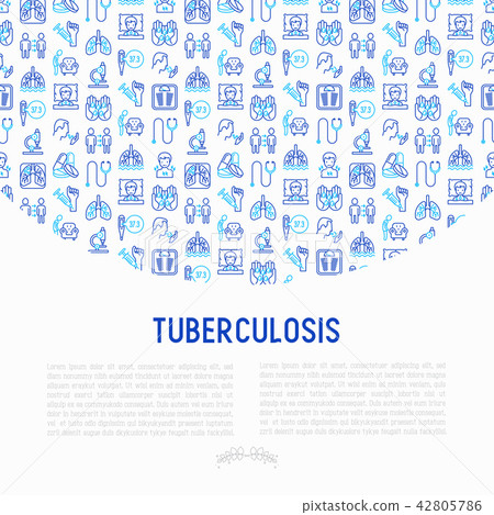 Tuberculosis concept with thin line icons Tuberculosis concept with thin line icons 42805786