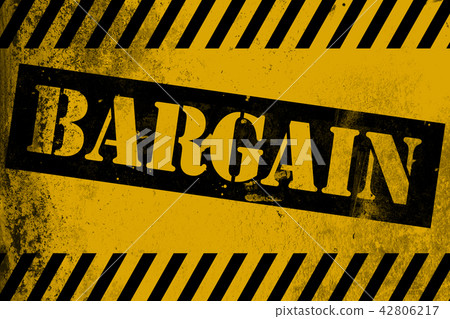 Bargain sign yellow with stripes-插圖素材 [42806217] - PIXTA圖庫