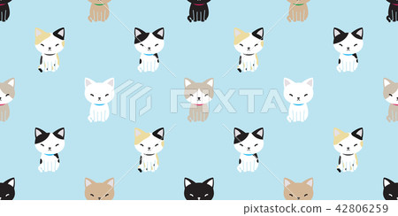 cat seamless pattern vector kitten isolated 42806259