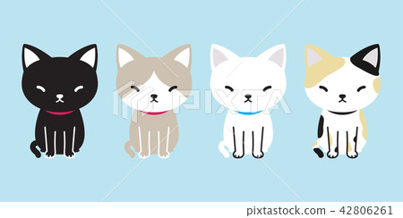 cat vector icon cartoon character calico kitten - Stock ...