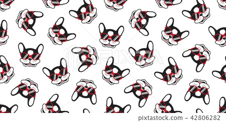 dog seamless pattern french bulldog vector 42806282